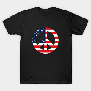 American Flag Peace Sign Peace Symbol USA T-Shirt