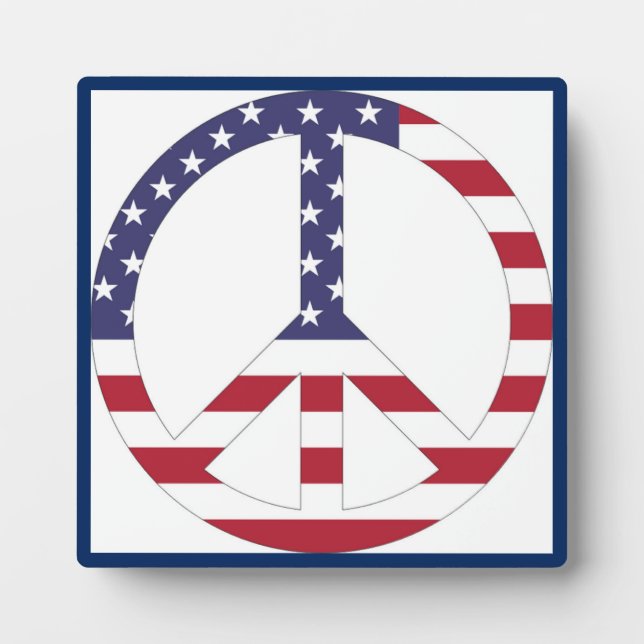 AMERICAN FLAG PEACE SIGN PLAQUE (Front)