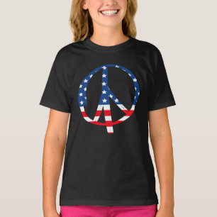 American Flag Peace Sign T-Shirt