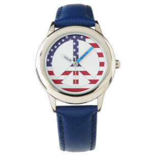 AMERICAN FLAG PEACE SIGN WATCH