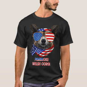 American Flag Pembroke Welsh Corgi Dog T-Shirt