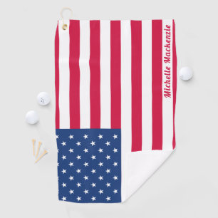 American Flag   Personalized Golf Towel