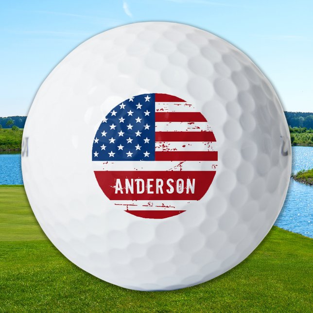 American Flag Personalized Patriotic Stars Stripes Golf Balls (Creator Uploaded)