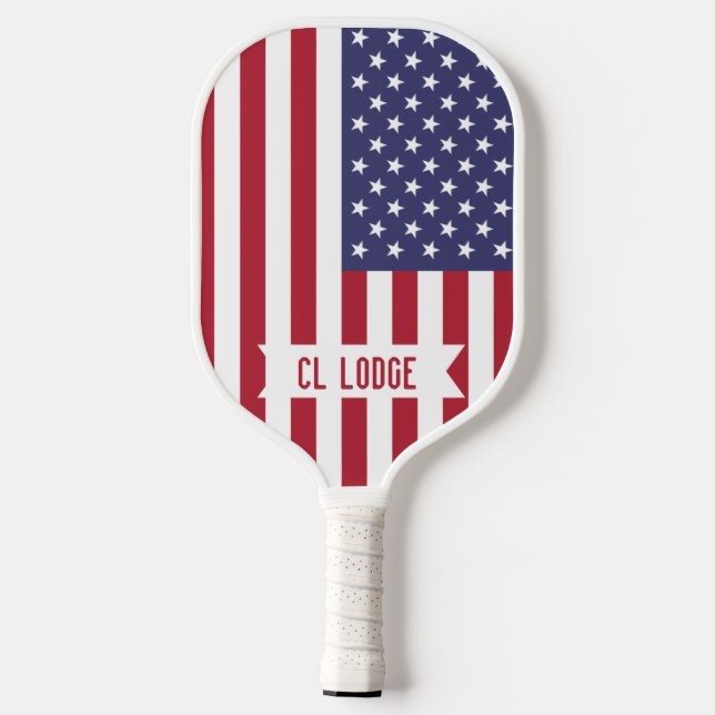 American flag personalized pickleball paddle (Back)