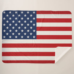 American Flag Personalized Sherpa Blanket