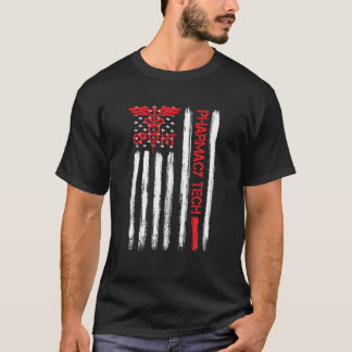 American Flag Pharmacy Technician CPhT Tech Pharma T-Shirt