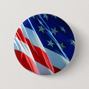 American Flag Photo Button Pin