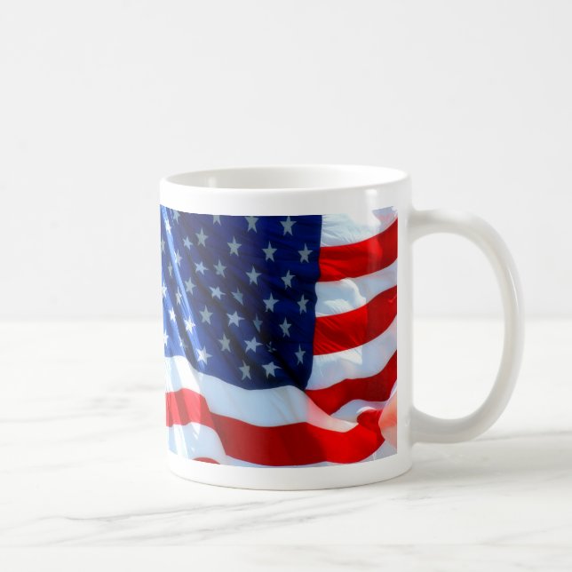 American Flag Photo Hot Beverage Mug (Right)