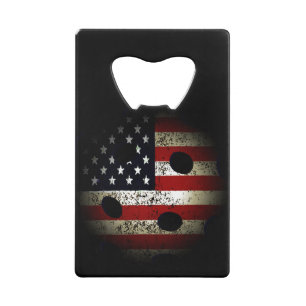 American Flag Pickle Ball USA Credit Card Bottle Opener