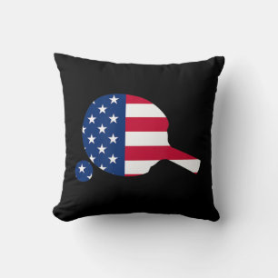 American Flag Ping Pong Table Tennis Player Equipm Throw Pillow