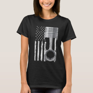 American Flag Piston Muscle Car 2 T-Shirt