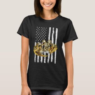 American Flag Piston Muscle Car 3 T-Shirt