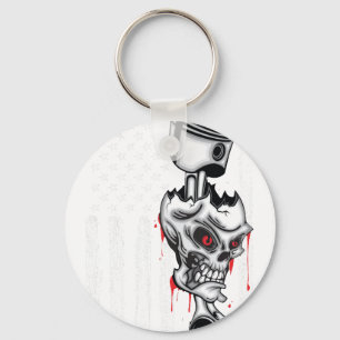 American Flag Piston Muscle Car 6 Keychain