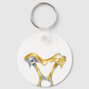 American Flag Piston Muscle Car 8 Keychain