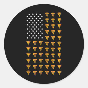 American Flag Pizza Food Usa Patriotism Patriot Ve Classic Round Sticker