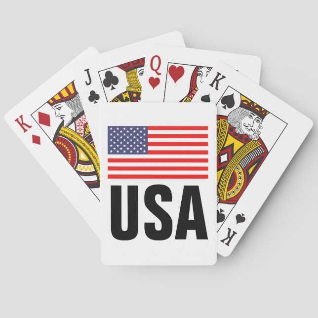 American flag playing cards personalized gift (Back)