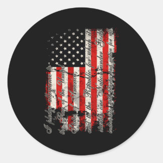 American Flag Pledge Of Allegiance Classic Round Sticker