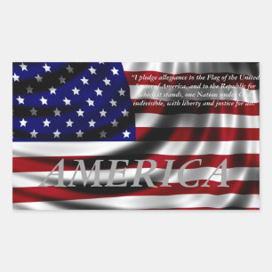 American Flag Pledge of Allegience Sticker