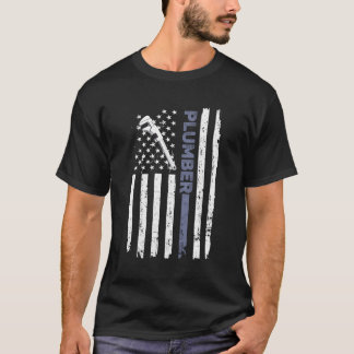 American Flag Plumbers Vintage Patriotic Plumber T-Shirt
