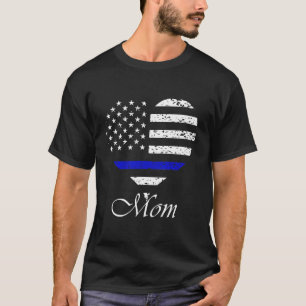 American Flag Police Officer Mom T-Shirt