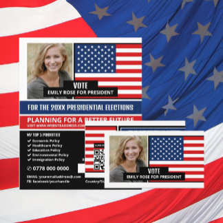 American Flag, Political Campaigner Advertising Flyer
