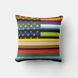 American Flag Pop Art 3 Throw Pillow