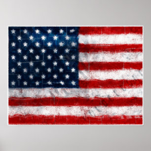 American Flag Portrait Poster
