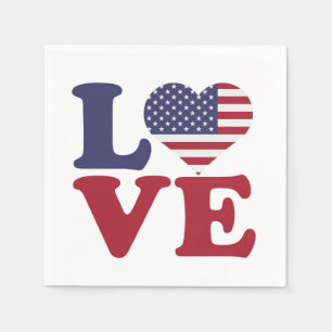 American Flag Post Card Napkin