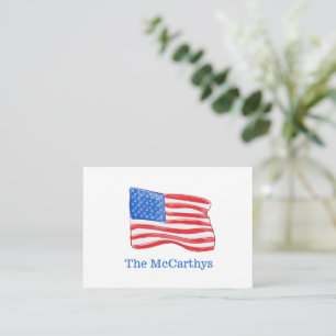 American Flag Preppy Personalized Card