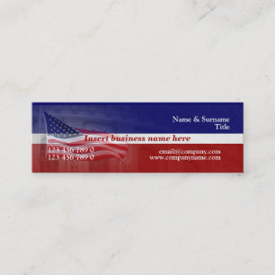 American flag professional red white blue mini business card