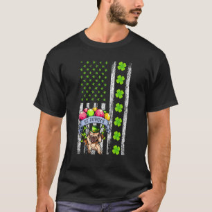 American Flag Pug Dog St Patricks Day T-Shirt