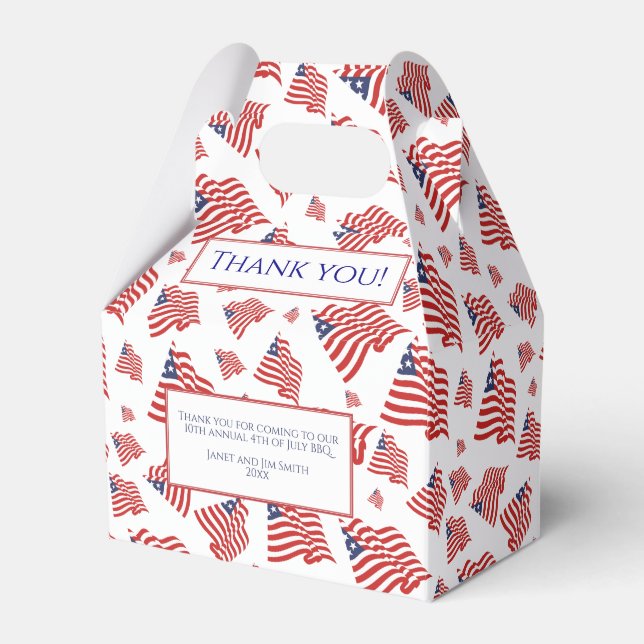 American Flag Random Pattern Red White Blue Favor Box (Front Side)