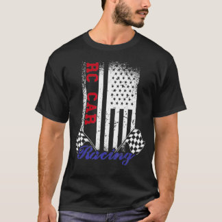 American Flag RC Car Racing Race Flag Design T-Shirt