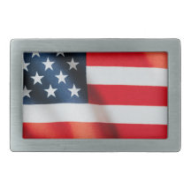 American Flag Rectangle Belt Buckle 