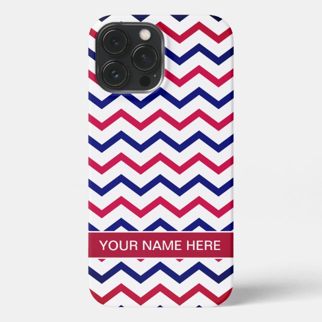 American Flag Red and Blue Strips iPhone Case (Back)