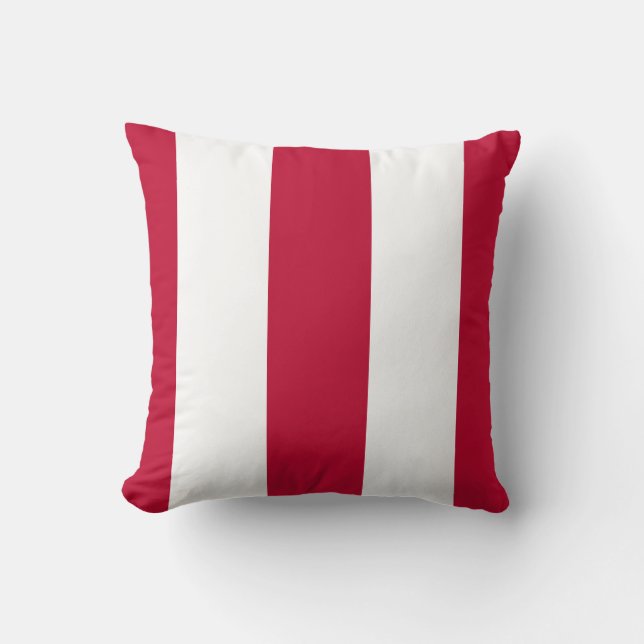 American Flag Red and White Stripes Throw Pillow (Front)