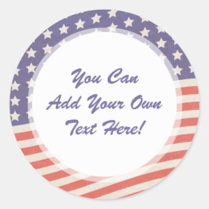 American Flag - Red, White and Blue 4th of July Classic Round Sticker