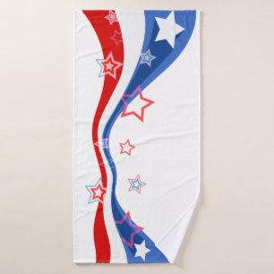 American flag red white and blue bath towel set