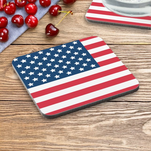 American Flag Red White and Blue Patriotic Coaster (Creator Uploaded)