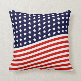 American Flag - Red, White and Blue USA Throw Pillow