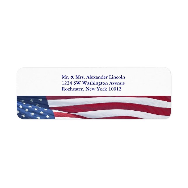 American Flag Red White & Blue Address Labels (Front)