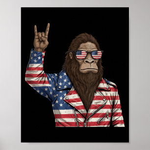 American Flag Red White Blue Patriotic 4th of July Poster