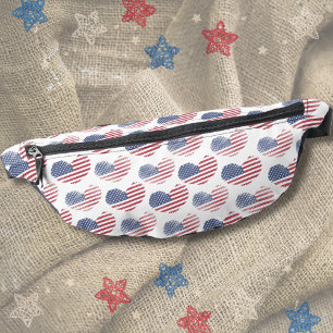 American Flag Red White Blue Patriotic  Fanny Pack