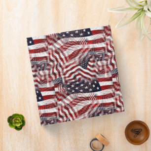 American Flag Red White Blue Stripes Stars Pattern Binder