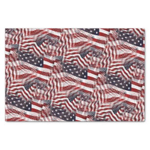 American Flag Red White Blue Stripes Stars Pattern Tissue Paper
