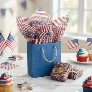 American Flag Red White Blue Stripes Stars Pattern Tissue Paper