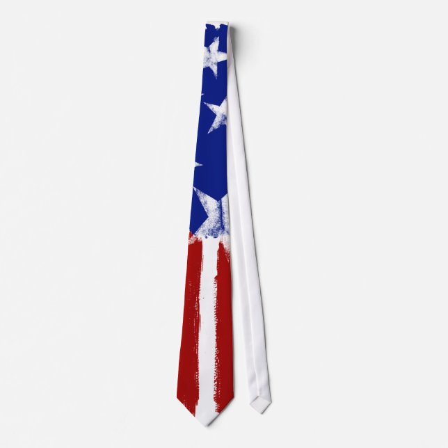 American Flag Red White Blue Tie Stars Stripes Tie (Front)