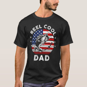 American Flag Reel Cool Dad Papa Pop Pop Grandpa F T-Shirt