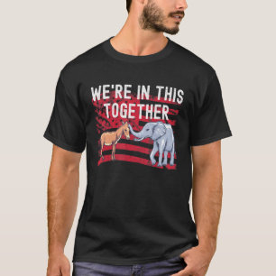 American Flag Republican Elephant Democrat Donkey  T-Shirt