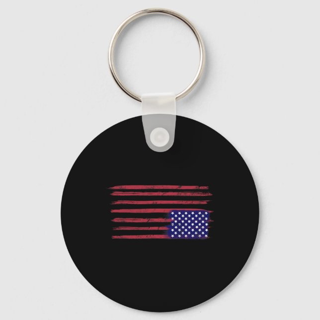 American Flag Resist Upside Down Usa  Keychain (Front)
